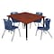 Regency Tables > Height Adjustable > Square Table & Chair Sets, 48 W, 48 L, 23-34 H, Cherry TB4848CHAPBK45NV - alternate 1